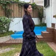 서동주, 마당 산책도 우아한 4개월차 새댁! 가을 감성 가득 잔잔한 체크 패턴 셋업룩