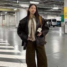 모델 김진경, 붐버 재킷 위에 레더 재킷 스타일리시! 매니시 레이어드 걸크러시룩