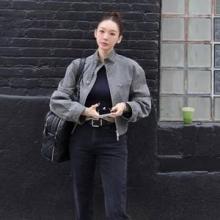 강민경, 봄 슬림 핏의 정석! 군더더기 없는 바디라인 '데님 온 데님' 주말 데일리룩