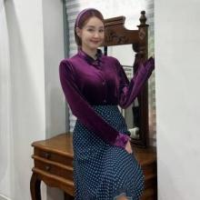 오정연, 퍼플 벨벳과 땡땡이 굿조합! 70년대 복고풍 멋쟁이 레이디라이크룩