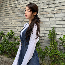 아이브 장원영, 요정 그 자체! 상큼 발랄한 데님 오버롤 원피스룩