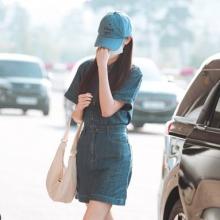 [패션엔 포토] 아이브 장원영, 다 가려도 요정은 요정! 비현실 청청 원피스 핏 일본 출국
