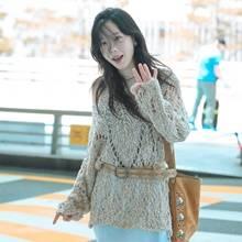 [패션엔 포토] 태연, 여름날의 쿨한 크로셰 니트룩! 프린지 백과 멋낸 보헤미안 섬머룩