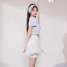아이브 장원영, 스포츠가 러블리! 스커트 레깅스에 크롭 티 로맨틱 애슬레저룩 
