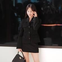 [패션엔 포토] 서현진, 더 예뻐진 비주얼! 구조적인 블랙 스커트 슈트 청담동 나들이