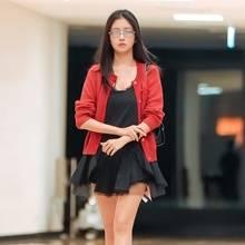 [패션엔 포토] 아이브 레이, 블랙과 레드 컬러 꿀조합! 통통튀는 걸리시 프렌치룩