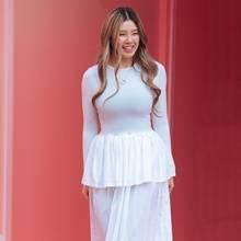 [패션엔 포토] 댄서 리정, 성수동 난리난 글래머! 언제나 당당한 파워우먼 화이트 드레스룩