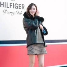 [패션엔 포토] 모델 아이린, 결혼 5개월차 새댁의 러블리&시크! 체크 미니에 무스탕룩 