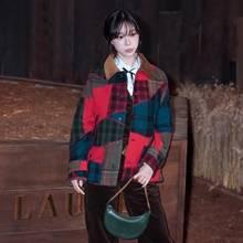 [패션엔 포토] 에스파 윈터, 겨울 요정의 외출! 패치워크 재킷 아메리칸 웨스턴 캐주얼룩