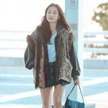 [패션엔 포토] 트와이스 지효, 추워도 미니 스커트! 유니크한 퍼 트리밍 후드 패딩룩