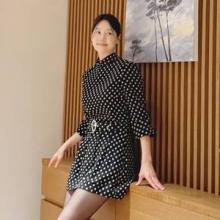 한지혜, 땡땡이 원피스도 럭셔리! 검사 사모님 품격의 땡땡이 도트 원피스룩