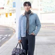 황민현, 데님 재킷과 니트 조합! 설렘 폭발 유러피언 캐주얼룩 피렌체 출국길