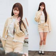 [패션엔숏] 아이브 장원영, 봄 쇼츠 입고 성수동 올킬! 화사한 옐로 쇼츠와 재킷 슈트룩