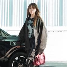 [패션엔 포토] 이성경, 가죽 재킷과 카고 팬츠! 강렬한 걸크러시 레더룩 밀라노 출국