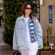 채정안, 레이어드 스타일 끝판왕! 크로셰 위에 데님 재킷 청량한 도쿄 레이어드룩 