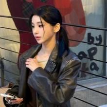 ‘강석우 딸’ 강다은, 가죽 재킷 하나만 걸쳐도 강남여신! 오버핏 빈티지 레더 재킷룩