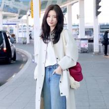 정채연, 요즘 입기 딱 가벼운 샤워프루프 재킷! 롱 코트 끝낸 봄 코디 상하이 출국룩 