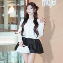 [패션엔 포토] 아이브 이서, 러블리한 봄! 블랙 미니 한남동 저격 큐티한 걸리시룩 