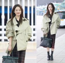 이유미, 올해는 짧게 입어야 인싸! 체크 스커트와 멋낸  클래식한  숏 트렌치룩