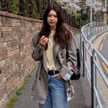 채정안, 예술이야 재킷이야? 페인트 프린팅 아트 재킷 빈티지 재킷 데일리룩