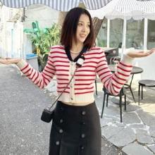 박하선, 스트라이프로 봄 스타일 고민 끝! 스트라이프 니트 카디건 프레피룩