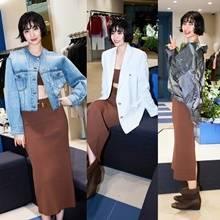 나나, 봄옷 준비 끝! 데님 재킷 봄버 재킷 입어보며 즐거운 매장 런웨이