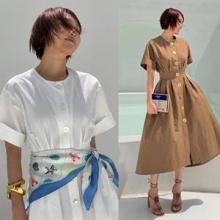 최은경 아나, 50대 교수 사모님의 여름 원피스 픽! 슬림 벨티드와 버튼 원피스룩