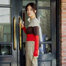 기은세, 몸에 착 삼색 밀착 티셔츠! 심플한데 이렇게 세련될수가 컬러 블록 데일리룩