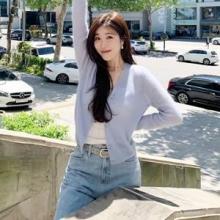이해리, 40대 한도초과 파스텔 청순미! 연보라 니트와 데님 팬츠 꿀조합 데일리룩