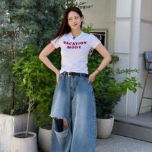 오연서, 15분만에 1Kg 감량 헐렁 찢청! 큐티한데 힙한 걸크러시 외출 데일리룩