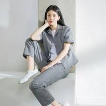 수지, 올 여름 셋업의 정석! 잔잔한 깅엄 체크의 매력 쿨한 시어서커 셋업 섬머룩