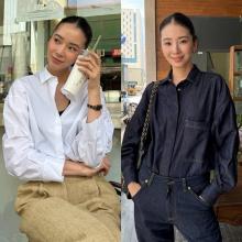 모델 아이린, 옷장 털었다! 화이트 셔츠와 청청으로 멋낸 섬머 데일리룩 
