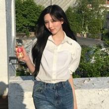 아이브 가을, 화이트 셔츠의 찐 매력! 더 성숙해진 셔츠&데님 깔끔한 데일리룩 