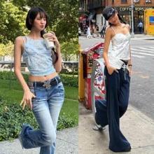 아이들 민니, 뉴욕에서 제대로 놀았다! 레이스 크롭톱과 로우라이즈 핫걸 힙한 섬머룩 