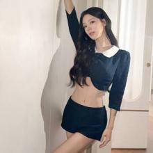 아이들 미연, 상해가 들썩 프레피 요정! 배꼽 드러낸 초미니 셋업 프레피룩