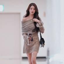 [패션엔 포토] 아이브 장원영, 가을을 초대하는 요정! 하늘하늘 오프숄더 니트 원피스룩 도쿄행