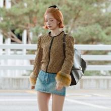 [패션엔 포토] 아이브 레이, 벌써 퍼! 리본부터 퍼까지 겨울 인형미 뽐낸 레오퍼드 재킷 출국룩