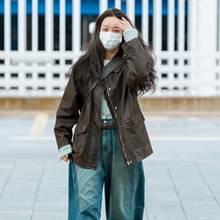 [패션엔 포토] 혜리, 거친듯 투박한 멋! 워크 재킷과 청바지 굿조합 가을 데일리룩